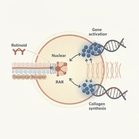 Retinoid binding to RAR receptor in skin cells